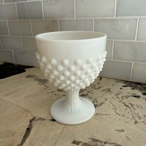 Fenton Milk Glass Hobnail Goblet/Pedestal Bowl